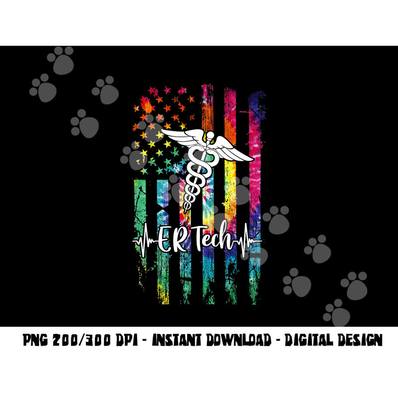 American Flag Tie Dye ER Tech Costume Nurse Day Nursing png, sublimation copy.jpg