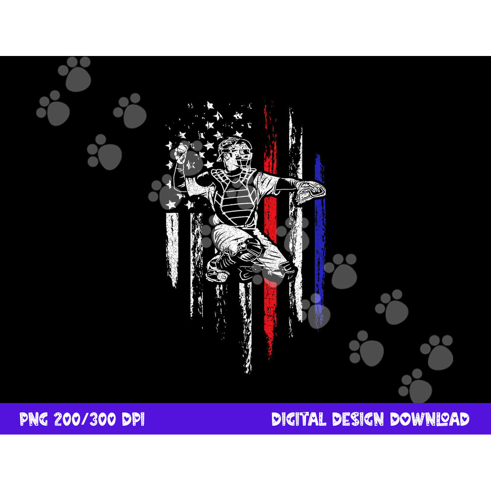 Baseball American Flag Patriotic Catcher 4th Of July Gift png, sublimation copy.jpg