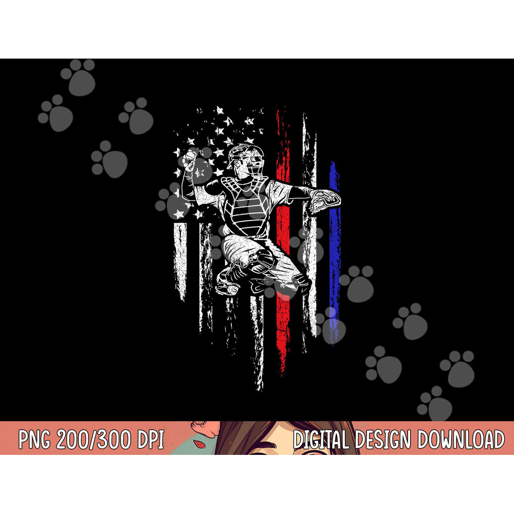 Baseball American Flag Patriotic Catcher 4th Of July Gift png, sublimation copy.jpg