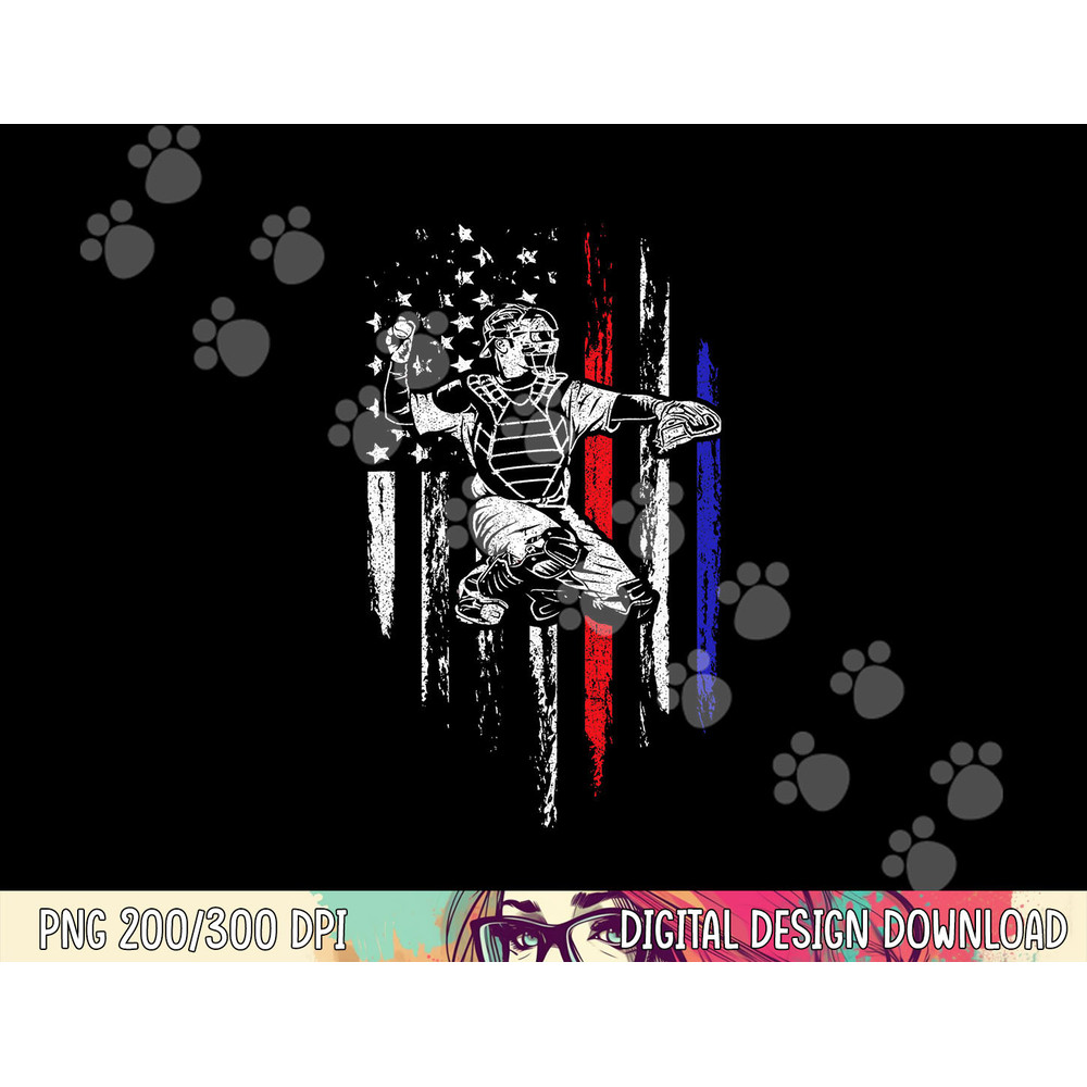 Baseball American Flag Patriotic Catcher 4th Of July Gift png, sublimation copy.jpg