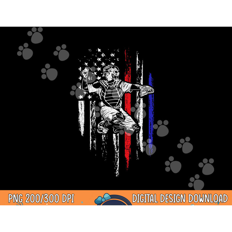 Baseball American Flag Patriotic Catcher 4th Of July Gift png, sublimation copy.jpg