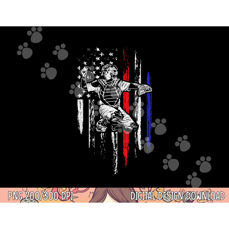 Baseball American Flag Patriotic Catcher 4th Of July Gift png, sublimation copy.jpg