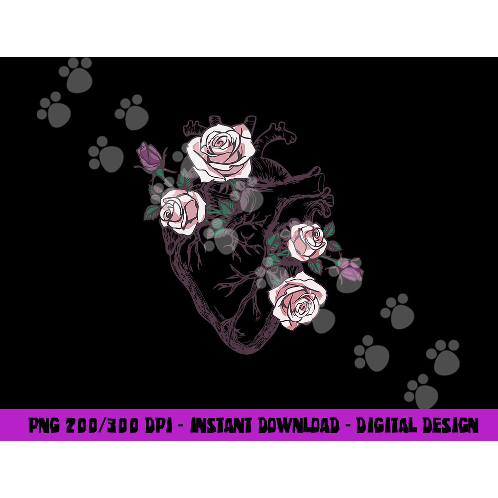 Anatomical Heart Floral Cute Roses Human Anatomy Love Nurse png, sublimation copy.jpg