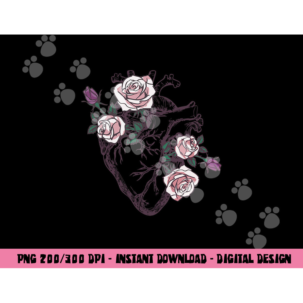 Anatomical Heart Floral Cute Roses Human Anatomy Love Nurse png, sublimation copy.jpg