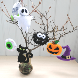 Halloween felt ornaments, Halloween decor, Halloween party decorations, Halloween ornaments, Halloween tree ornaments