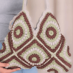 Crochet Bag Pattern PDF: Shopping bag, Round bag DIY, Shoulder bag, Boho handbag, Beach Bag, Reusable Grocery bag