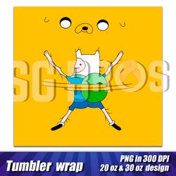 tumbler 20oz & 30oz adventure time, finn and jake full wrap template, tumbler custom design, personalized image tumbler
