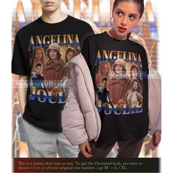 angelina jolie vintage shirt, angelina jolie homage tshirt, angelina jolie fan tees, angelina jolie retro 90s sweater, a