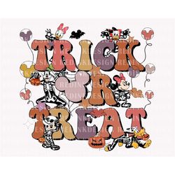 Trick Or Treat PNG, Retro Halloween Png, Halloween Mouse And Friend Png, Spooky Png, Halloween Masquerade, Halloween Tre