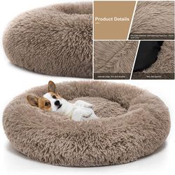 Pet Dog Bed Comfortable Donut Cuddler Round Dog Kennel Ultra Soft Washable Dog and Cat Cushion Bed Winter Warm Sofa