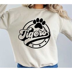 tigers svg png, tigers paw svg, tigers mascot svg, tigers cheer svg, retro tigers svg, tigers vibes svg, tigers sport sv
