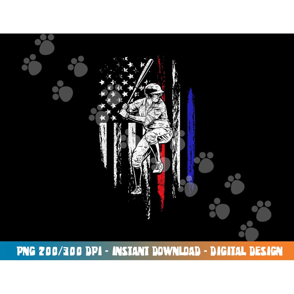 Baseball American Flag Batter Hitting USA 4th Of July Gift png, sublimation copy.jpg