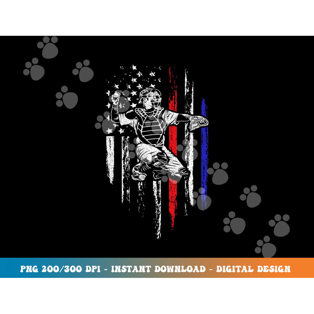 Baseball American Flag Patriotic Catcher 4th Of July Gift png, sublimation copy.jpg