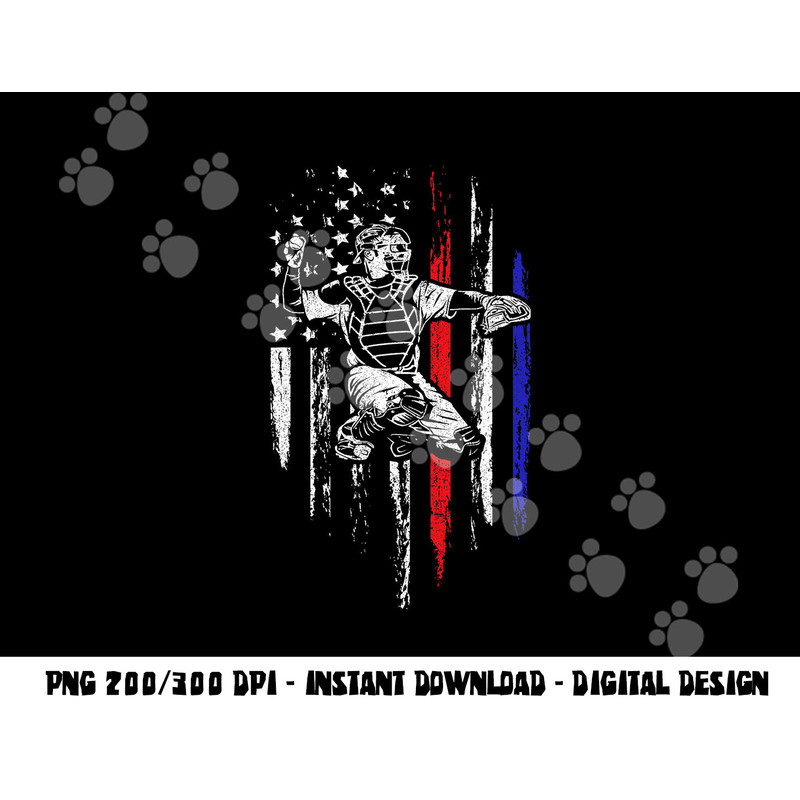 Baseball American Flag Patriotic Catcher 4th Of July Gift png, sublimation copy.jpg