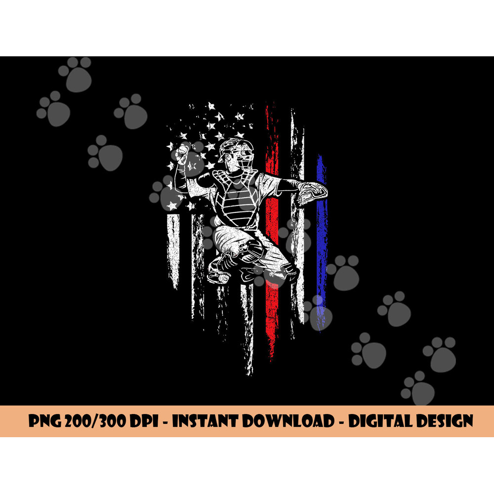 Baseball American Flag Patriotic Catcher 4th Of July Gift png, sublimation copy.jpg
