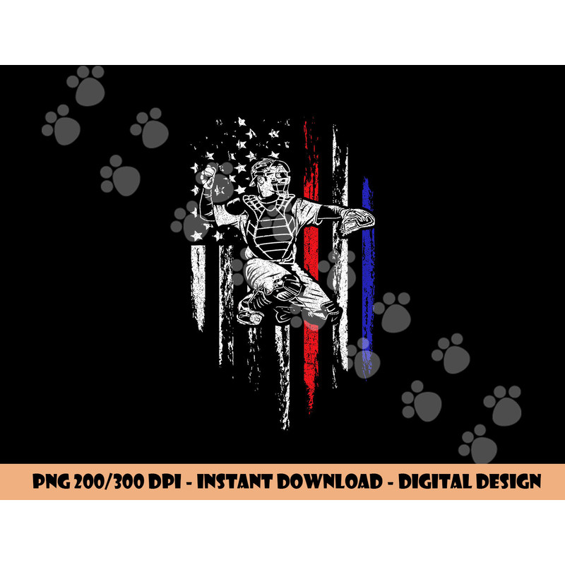 Baseball American Flag Patriotic Catcher 4th Of July Gift png, sublimation copy.jpg