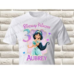 princess jasmine iron on transfer, jasmine birthday girl iron on transfer, jasmine birthday shirt iron on transfer, jasm