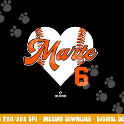 baseball heart starling marte new york mlbpa png, sublimation copy