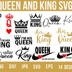 King and Queen SVG: 500 King of Spades Svg, Queen of Hearts Svg, Playing Card King Queen Svg /
