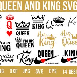 king and queen svg: 500 king of spades svg, queen of hearts svg, playing card king queen svg /