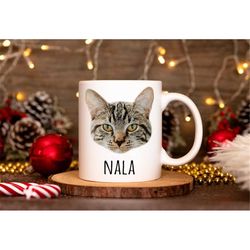 custom photo mug, cat lover gift, cat photo mug, custom text mug, christmas mug, christmas gift, personalized photo mug,