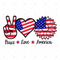 peace love america svg, independence day svg, peace love svg, sunflower svg, patriotic svg, usa sunflower, 4th of july p