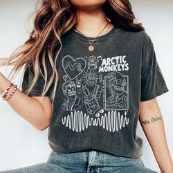 arctic monkey shirt, arctic monkey doodle art shirt, vintage
