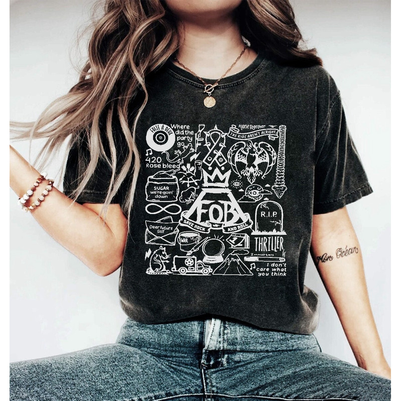 Comfort Colors® Fall Out Boy Tattoo Shirt, Fall Out Boy Doodle Art Shirt, Vintage Fall Out Boy Lyric Merch Tee, Fall Out Boy shirt, - 2.jpg