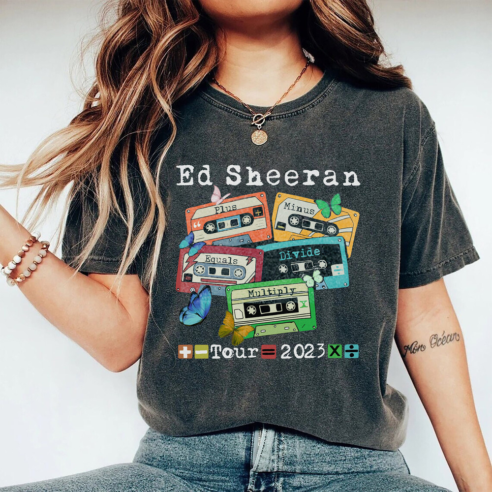 Comfort Colors® Retro Ed Sheeran Cassettes Shirt, Ed Sheeran 2023 World Tour, Vintage Ed Sheeran Shirt, 2023 Mathematics America Tour - 1.jpg