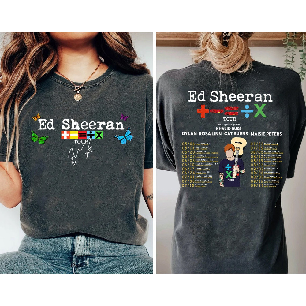 Comfort Colors®Ed Sheeran The Mathematics Tour Shirt, Ed Sheeran Shirt, Vintage Ed Sheeran Butterfly Shirt - 1.jpg