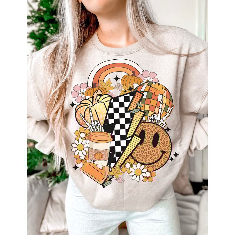 Fall vibes png sublimation design, retro fall sublimation, smiley face, pumpkin png, fall clipart png, digital download, trendy fall design - 1.jpg