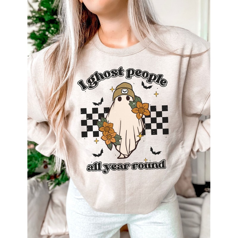 Ghost People Year Round, Cool Ghost Halloween Retro Sublimations, PNG Sublimations, Designs Downloads, Shirt Design, Sublimation Download - 1.jpg