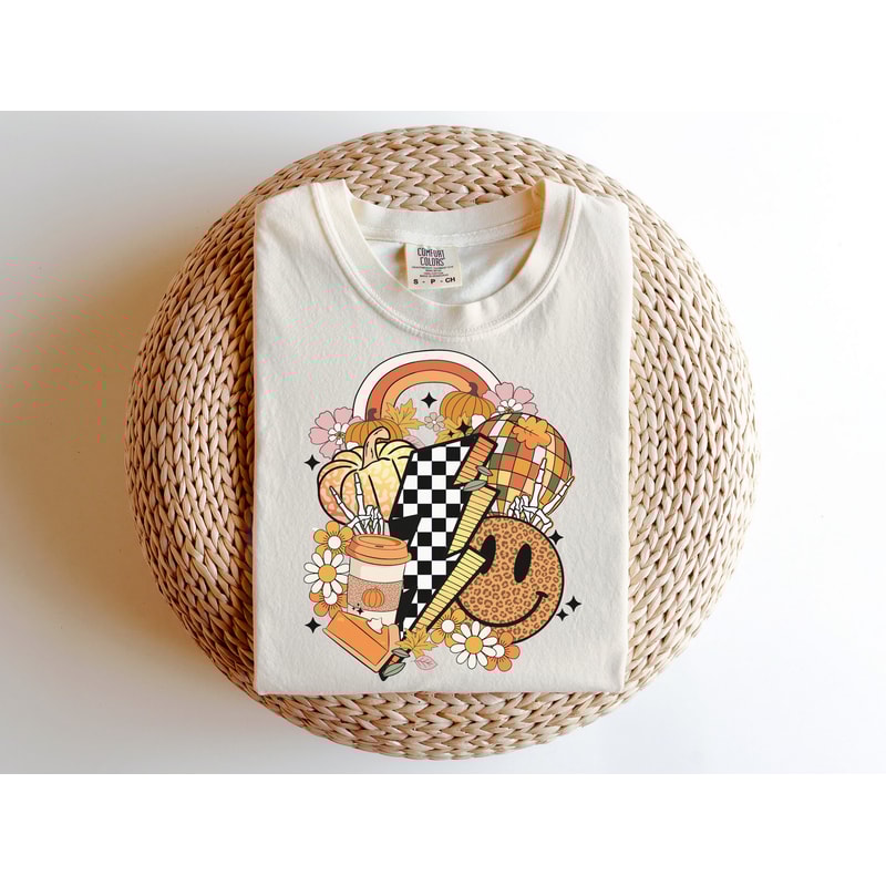 Fall vibes png sublimation design, retro fall sublimation, smiley face, pumpkin png, fall clipart png, digital download, trendy fall design - 4.jpg