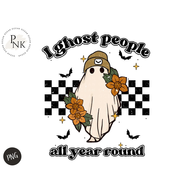 Ghost People Year Round, Cool Ghost Halloween Retro Sublimations, PNG Sublimations, Designs Downloads, Shirt Design, Sublimation Download - 2.jpg