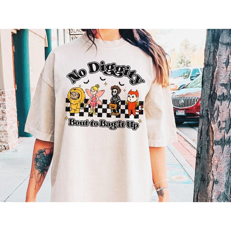 No Diggity Bout to Bag It Up, Funny, Trendy, Retro Halloween png file for Sublimation, Trick or Treat, Spooky Season, Pumpkin, Witch, Ghost - 1.jpg