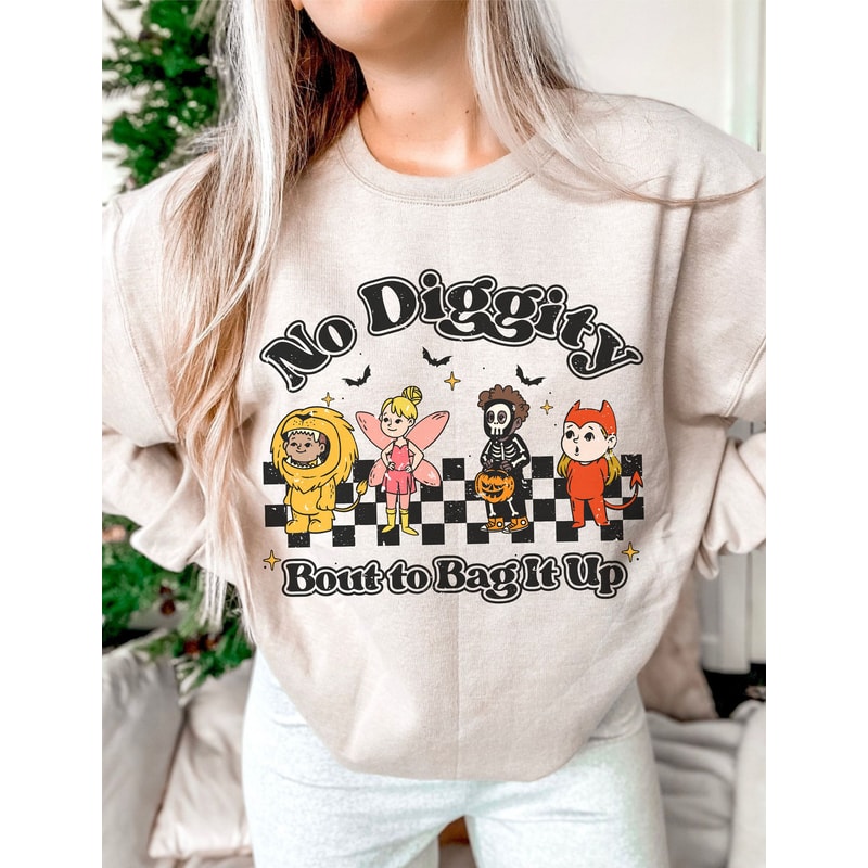 No Diggity Bout to Bag It Up, Funny, Trendy, Retro Halloween png file for Sublimation, Trick or Treat, Spooky Season, Pumpkin, Witch, Ghost - 2.jpg