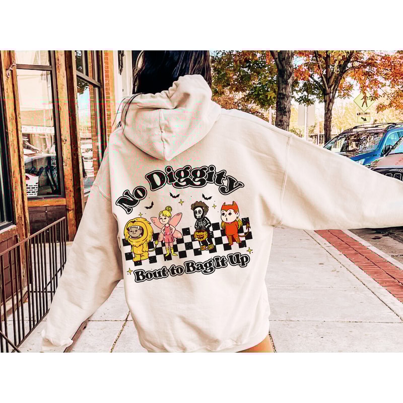 No Diggity Bout to Bag It Up, Funny, Trendy, Retro Halloween png file for Sublimation, Trick or Treat, Spooky Season, Pumpkin, Witch, Ghost - 3.jpg