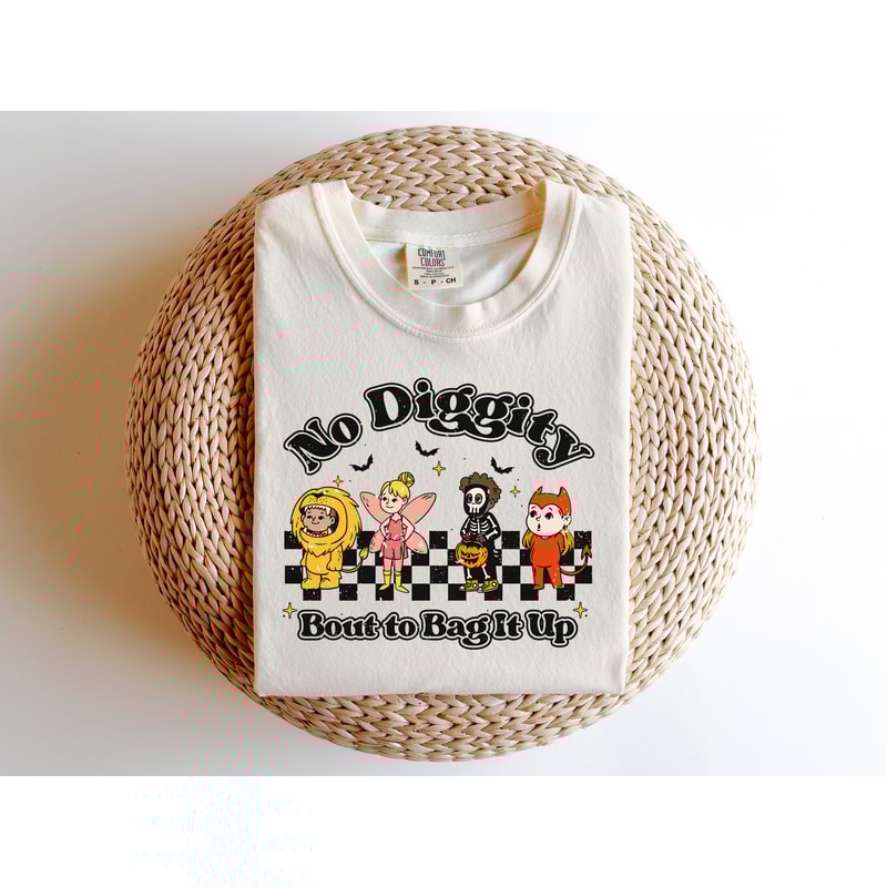No Diggity Bout to Bag It Up, Funny, Trendy, Retro Halloween png file for Sublimation, Trick or Treat, Spooky Season, Pumpkin, Witch, Ghost - 4.jpg