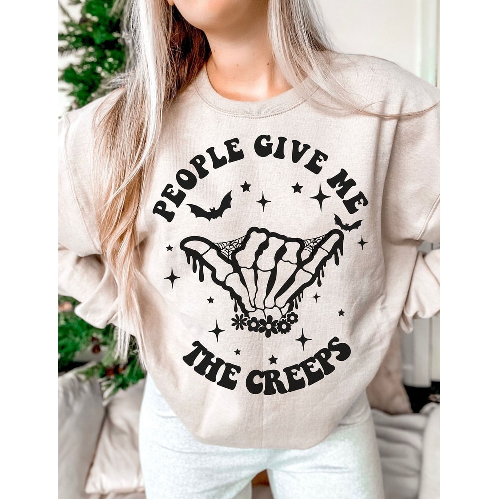 People Give Me The Creeps Svg • Halloween Vibes Cutfile, Spooky Season, Skeleton Svg, Svg Dxf Png File Digital Download SVG Files for Cricut - 1.jpg