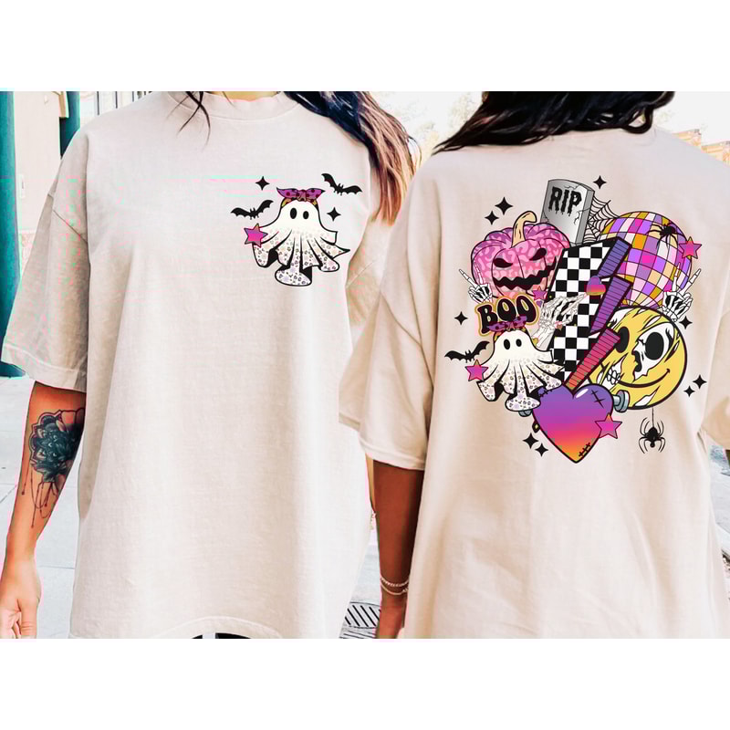 Retro Halloween png, Halloween smiley face png, Halloween sublimation design, spooky vibes png, leopard pumpkin png, digital download png - 3.jpg