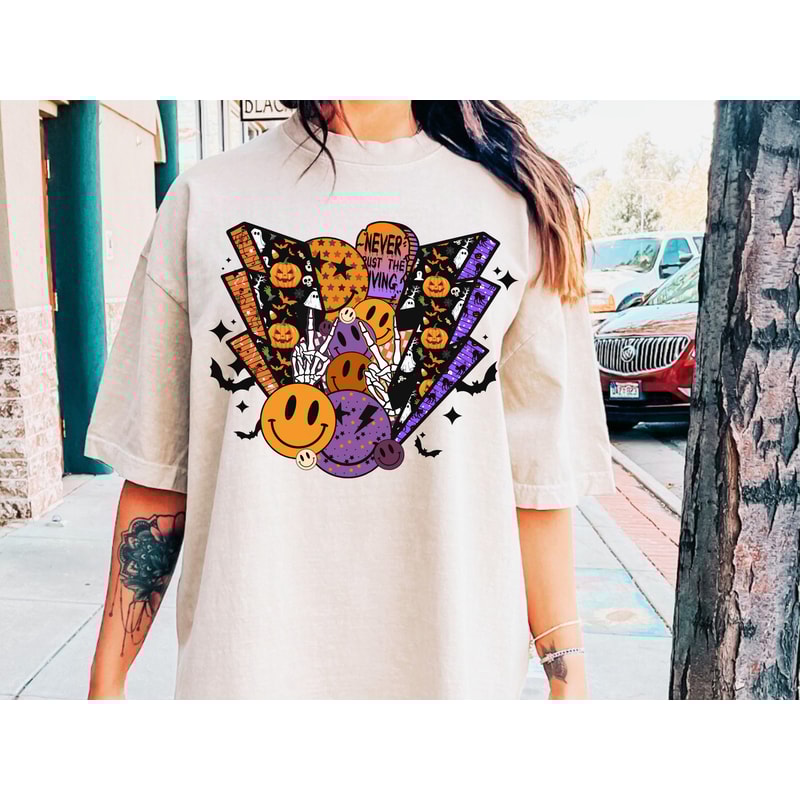 Retro Halloween png, Halloween smiley face png, Halloween sublimation design, spooky vibes png, leopard pumpkin png, digital download png - 2.jpg