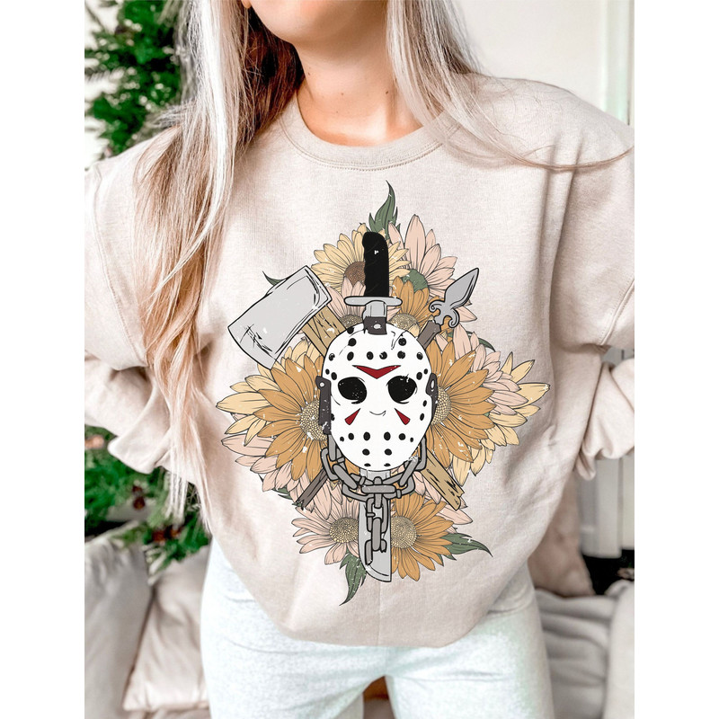 Retro Vibes Horror movie Halloween Scream Jason Spooky T-shirt Design PNG - 1.jpg