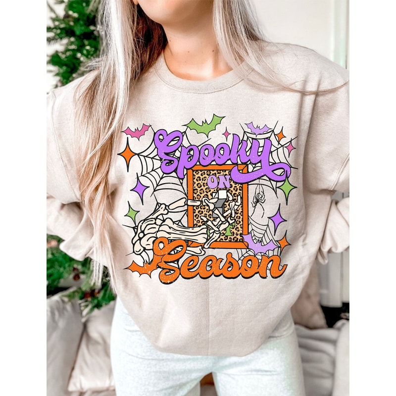 Spooky Season On PNG, Digital Download, Sublimation, Sublimate, Halloween, retro, light switch, skull, skellie, skeleton, witch, checker - 1.jpg