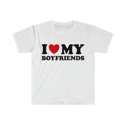 funny y2k sassy tshirt, i love - heart my boyfriends 2000s style meme tee, gift shirt