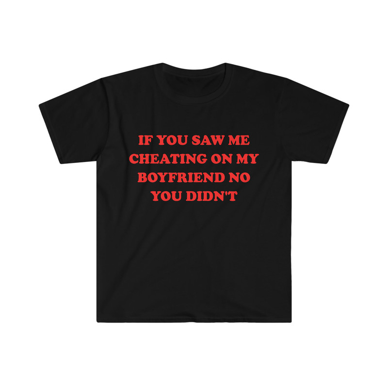 Funny Y2K TShirt - If You Saw Me Cheating On My Boyfriend No You Didn't 2000's Celebrity Style Meme Tee - Sarcastic Gift Shirt - 2.jpg