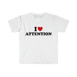 funny y2k tshirt, i love - heart attention 2000s style meme tee, gift shirt