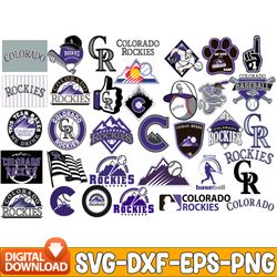 bundle 35 files colorado rockies  baseball team svg, colorado rockies svg, mlb team  svg, mlb svg, png, dxf, eps, jpg