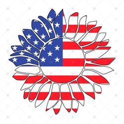 4th of july sunflower svg, independence day svg, sunflower svg, sunflower patriotic, sunflower usa, america sunflower, 4