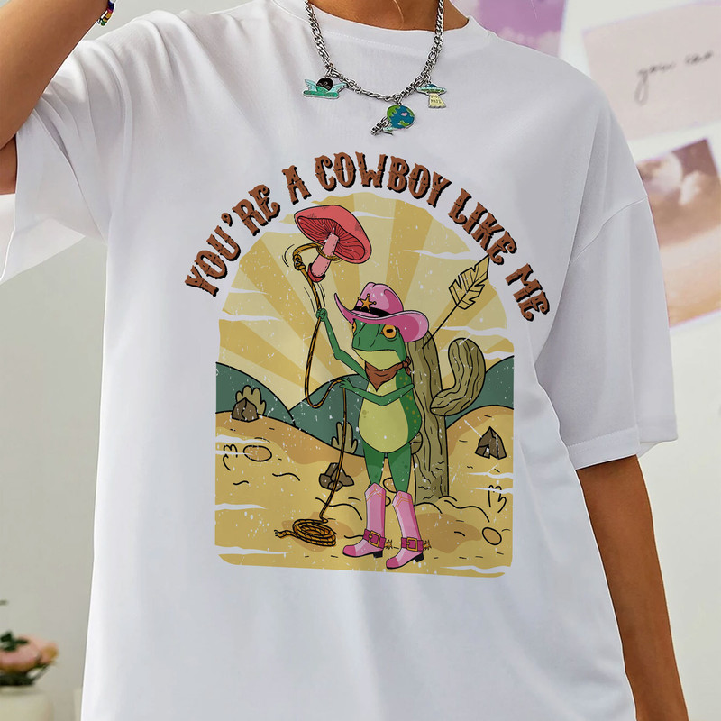 You're A Cowboy Like Me Shirt, Retro Frogs Sweatshirt, Cowboy Frog Hoodie, Frog And Toad Crewneck, Swiftie Merch Shirt, Western Cowboy Shirt - 1.jpg
