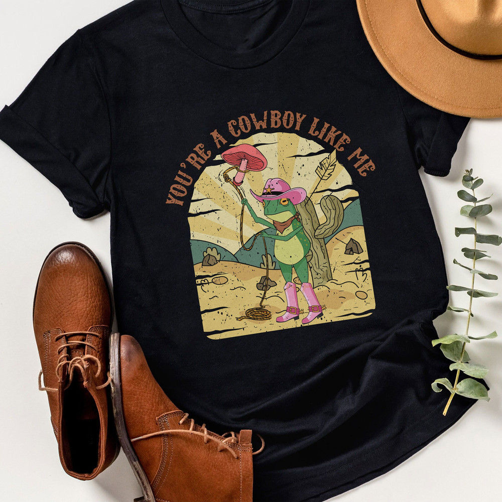 You're A Cowboy Like Me Shirt, Retro Frogs Sweatshirt, Cowboy Frog Hoodie, Frog And Toad Crewneck, Swiftie Merch Shirt, Western Cowboy Shirt - 5.jpg
